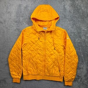 Columbia Sweet View Insulated Bomber Jacket Women S Yellow Excellent Quilted Zip